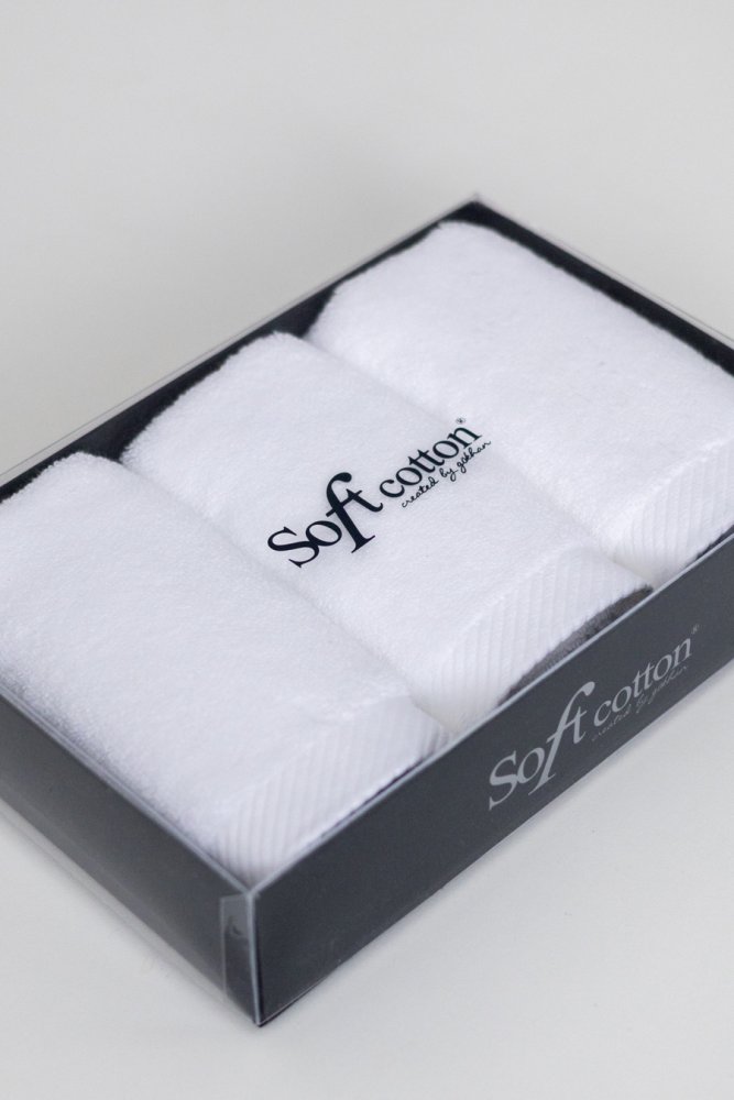 Set cadou de prosoape mici MICRO COTTON, 3 buc Alb / White