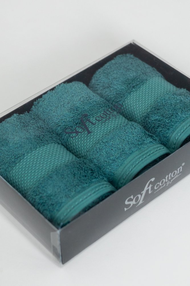 Set cadou prosoape mici DELUXE, 3 buc Verde / Green