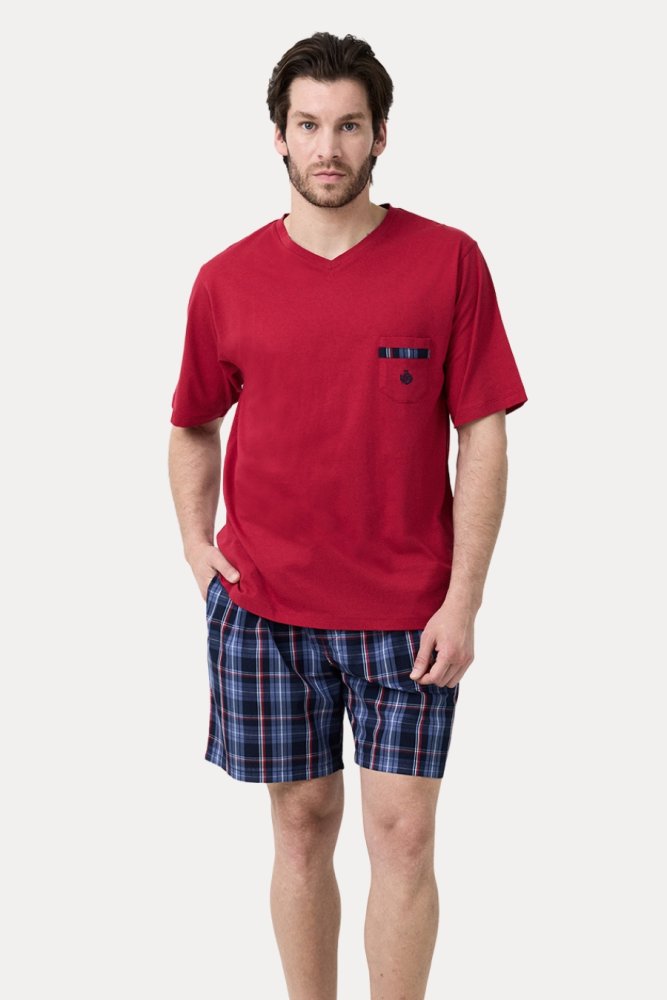 Pánské pyžamo krátké ALBERTO S Červená