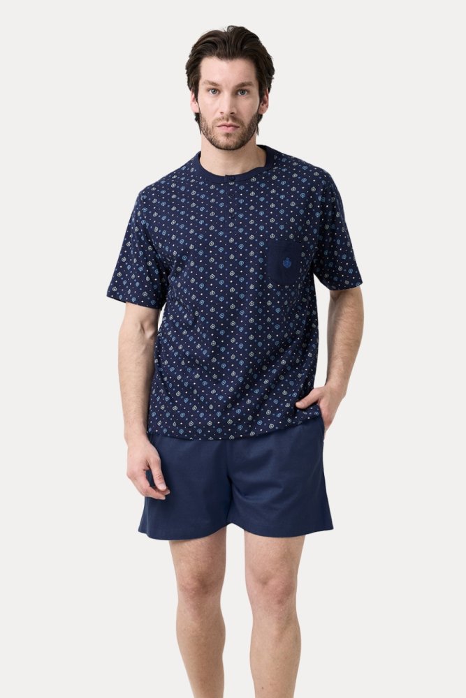 Pánské pyžamo krátké JAVIER XXL Tmavě modrá