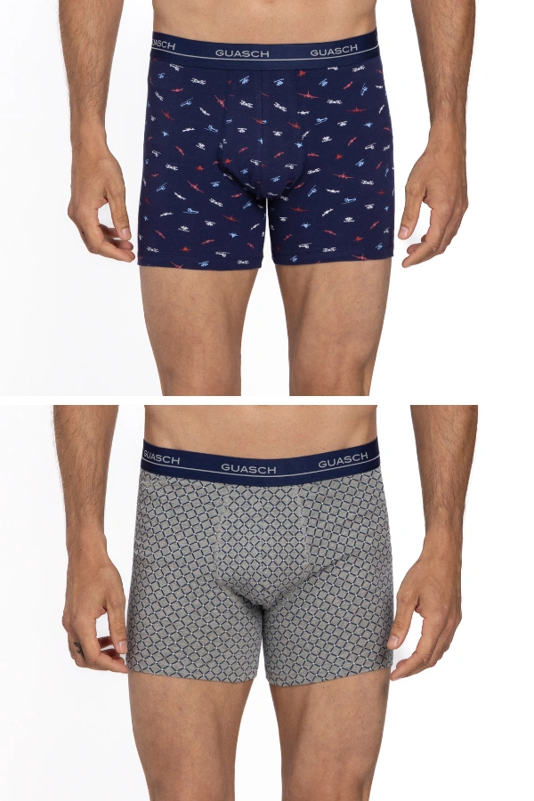 2 Pack, Boxeri pentru bărbați DIEGO, din bumbac elastic XXL În cutie