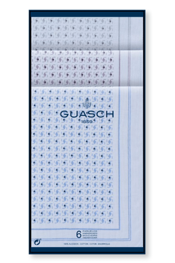 Bavlněné pánské kapesníky FINEUS, 6 ks V dárkovém boxu 6 ks Mix 40 x 40 cm