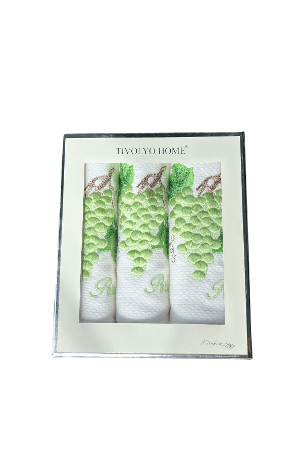 Kuchyňské utěrky WISTERIA, 3 ks Zelená Sada