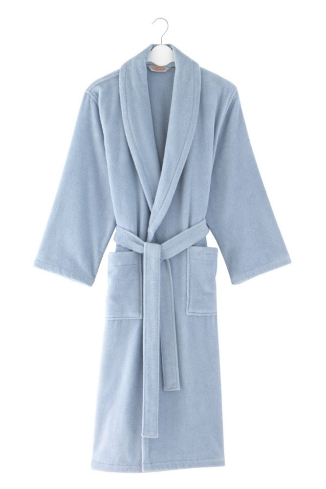 Halat de baie unisex MICRO COTTON S Albastru deschis / Light blue