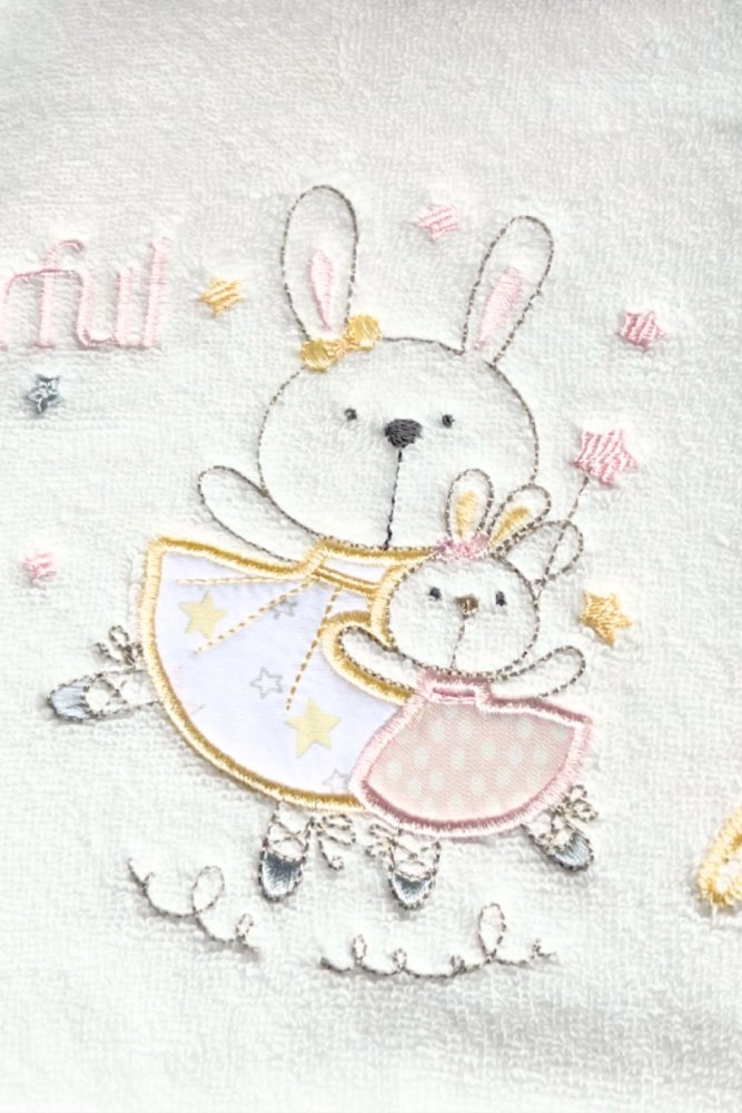 Dětská dárková sada ručník a osuška BUNNY, 2 ks Růžová