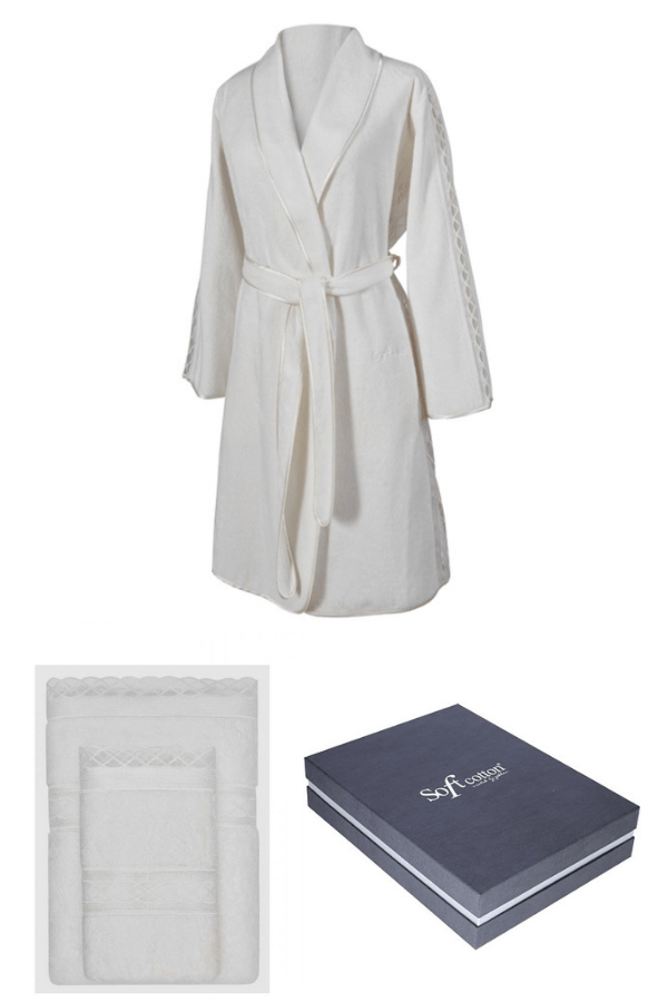 Soft Cotton Župan SELYA + ručník + osuška + dárkový box M Smetanová