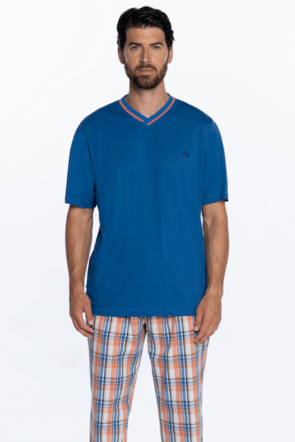 Levně Pánské pyžamo JOEL Modrá XL