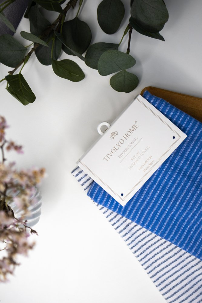 Prosoape de bucătărie LINES, 2 buc Albastru / Blue Set