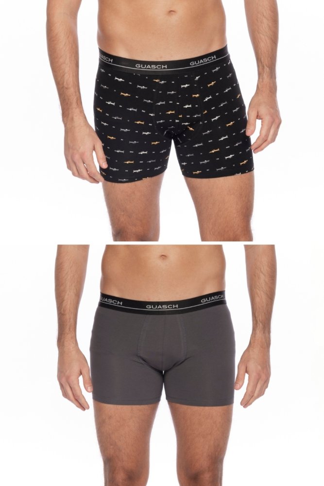 2 Pack, Boxeri pentru bărbați LEO, din bumbac elastic XL În cutie