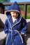 Dziecięcy szlafrok MARINE BOY z kapturem w ozdobnym opakowaniu - Rozmiar: 6 lat (wys.116 cm), Kolor: Ciemnoniebieski