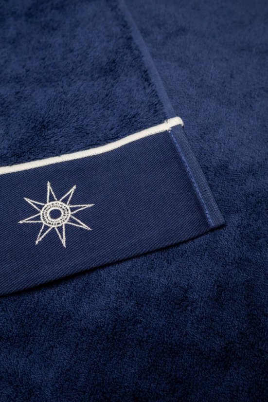 Bademantel MARINE LADY + Handtuch + Badetuch + box - Größe: S, Farbe: Dunkelblau / Navy