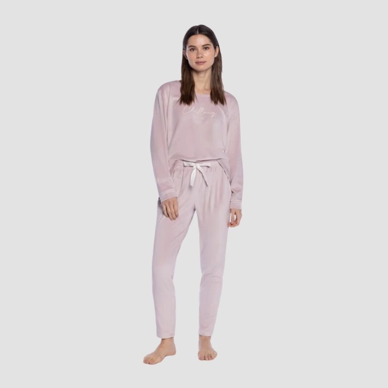 Dámská pyžama s dlouhým rukávem - Materiál - Polyester 100%