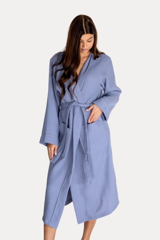 Unisex szlafrok waflowy PIQUE - Rozmiar: M, Kolor: Jasnobeżowy