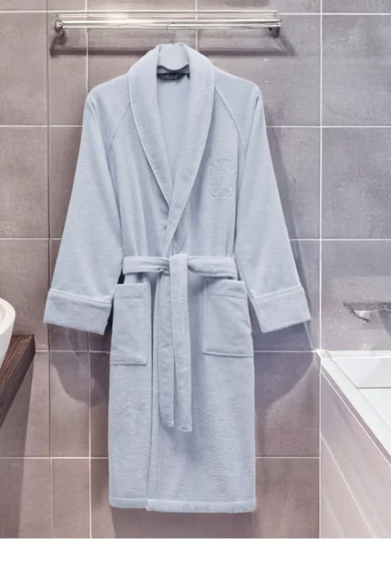 Modalový unisex župan DELUXE - Veľkosť: L, Farba: Svetlo modrá