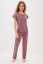 Pijamale femei SUSANA din bambus - Mărime: XL, Culoare: Violet închis / Berry