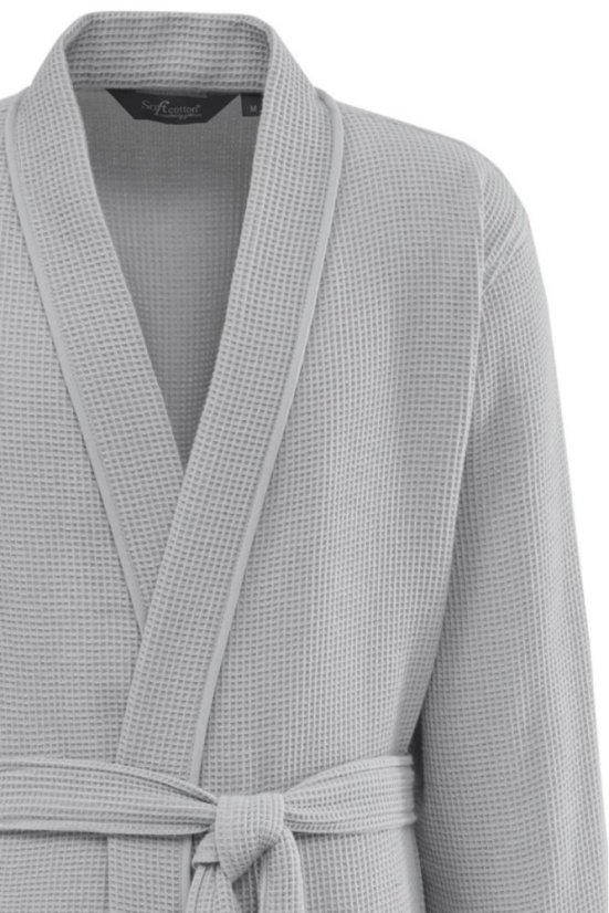 PIQUE uniszex gofri mintás fürdőköpeny - Méret: L, Szín: Fehér / White