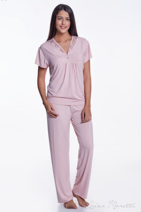 Damenpyjama aus Bambus ZOE - Größe: S, Farbe: Rosa / Pink