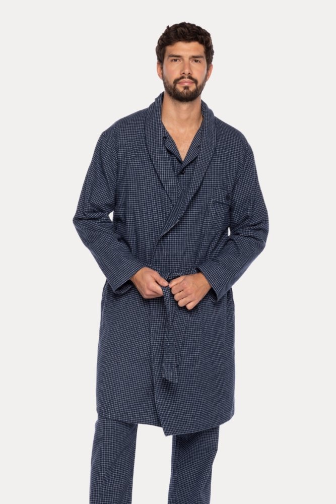 Herrenbademantel aus Flanell JAVIER