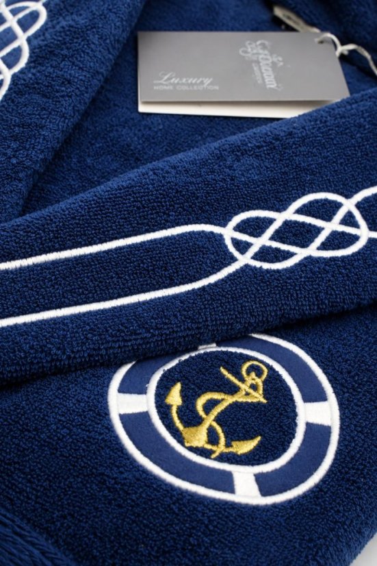 Herrenbademantel MARINE MAN in einer Geschenkverpackung + Handtuch + Badetuch