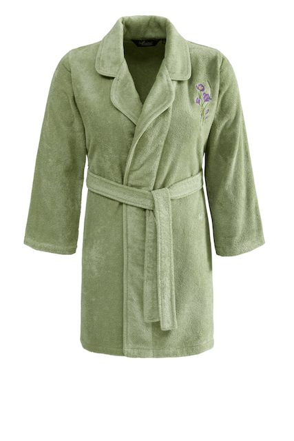 Kurzer Damenbademantel LILLY in einer Geschenkverpackung + Handtuch - Größe: S + Handtuch 50x100cm + Box, Farbe: Fuchsie