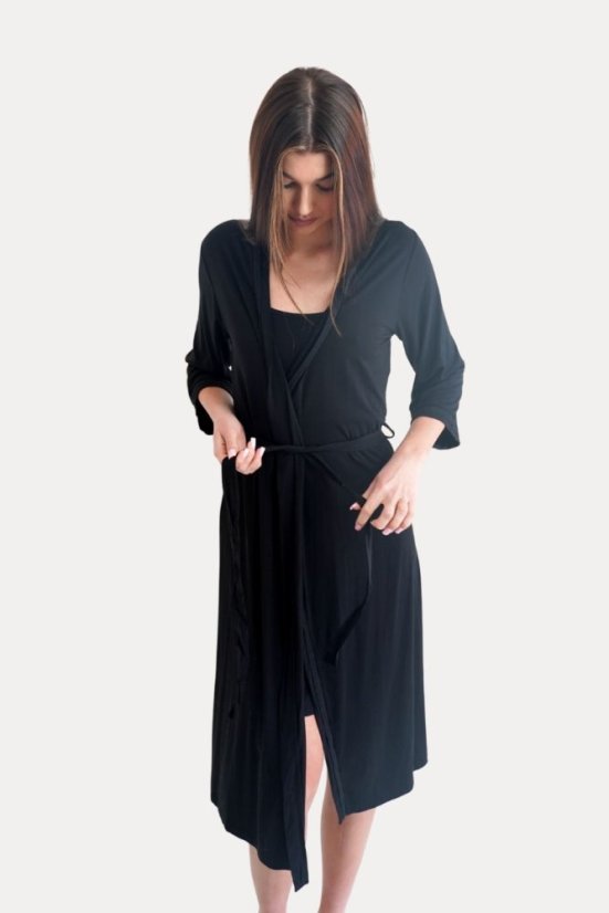 Női hálóing bambuszból ERICA és fürdőköpeny - Méret: M, Szín: Bogyó / Berry