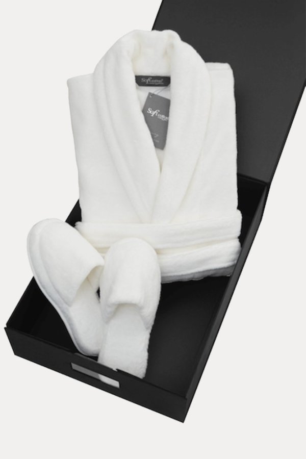 Unisex-bademantel MICRO COTTON  + Schlappen