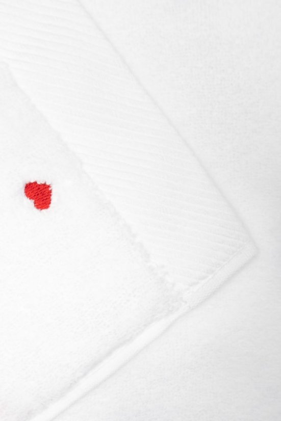 Prosop MICRO LOVE 50x100 cm - Culoare: Alb - inimioare roșu / Red hearts