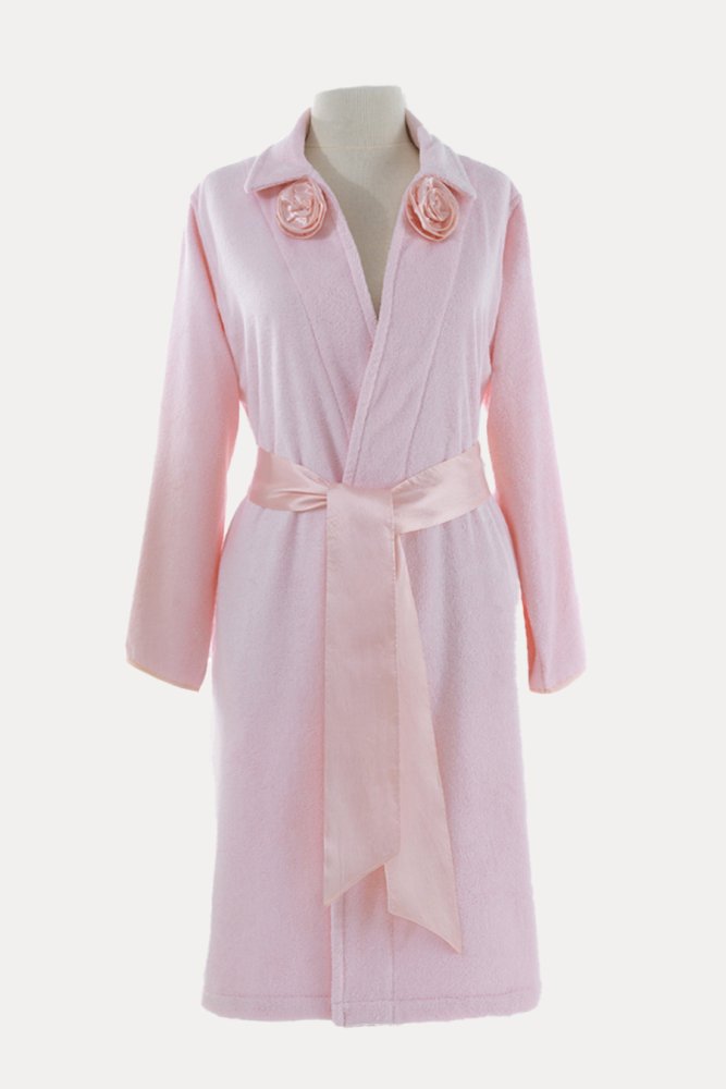 Damski bambusowy szlafrok ROSE + kapcie