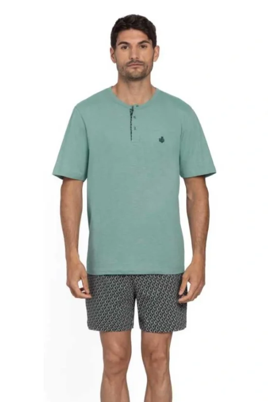 Pánské pyžamo krátké JORGE - Velikost: 4XL, Barva: Zelená