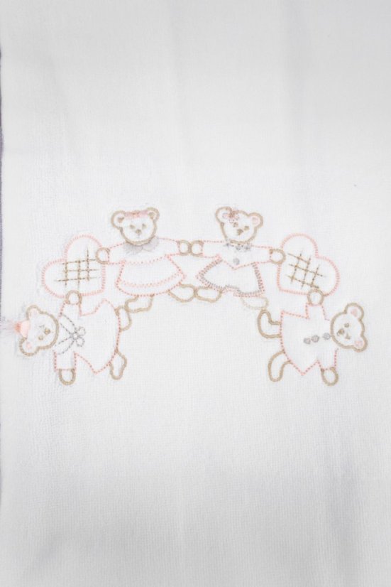 Geschenkset für Kinder Hand- und Badetücher FAMILY, 2 St. - Abmessung: Set (Handtuch 50x90cm, Badetuch 70x130cm), Farbe: Sahne / Pink Stickerei