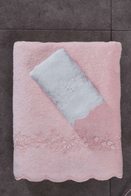 Badetuch SILVIA mit Spitze 85x150 cm