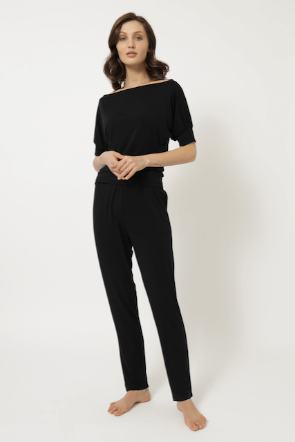Damenpyjama aus Bambus MIA - Größe: XL, Farbe: Schwarz / Black