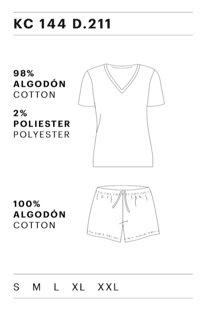 Damenpyjama CLARA - Größe: L, Farbe: Hellgrau / Light Grey