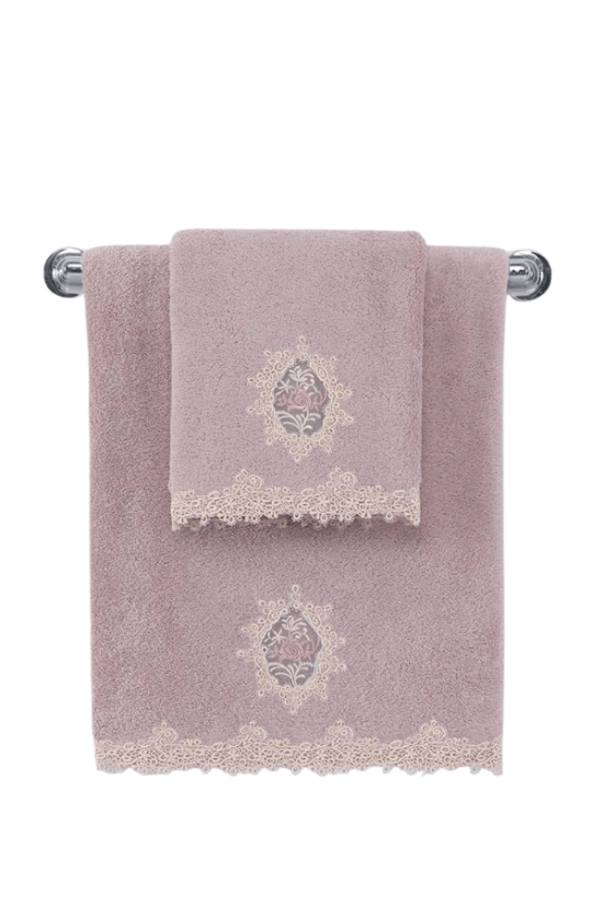 Bademantel DESTAN + Handtuch + Badetuch + box