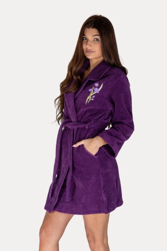 Kurzer Damenbademantel LILLY in einer Geschenkverpackung + Handtuch