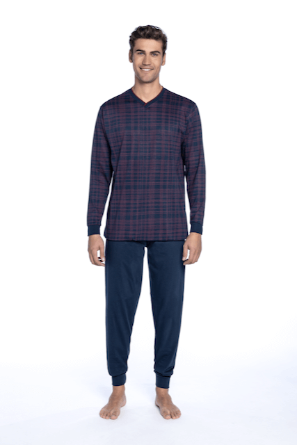 Pijamale pentru bărbați ALFONSO - Mărime: XL, Culoare: Albastru închis / Navy