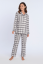 Damenpyjama aus Flanell BLANCA - Größe: S, Farbe: Creme-Schwarz / Cream-Black
