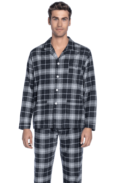 Pijamale de flanel pentru bărbați SAMUEL - Mărime: 4XL, Culoare: Gri închis / Dark grey