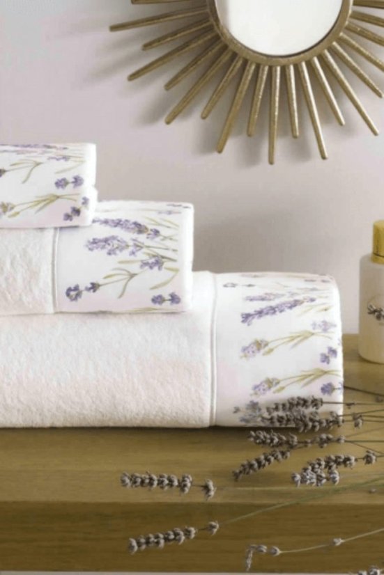 Geschenkverpackung Hand- und Badetücher LAVENDER GARDEN, 3 St.