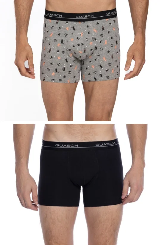 2 Pack, Boxeri pentru bărbați ENZO, din bumbac elastic - Mărime: XL, Ambalaj: În cutie cadou 2 buc