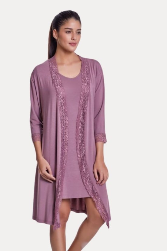 Dámska nočná bambusová košieľka TAMARA s županom