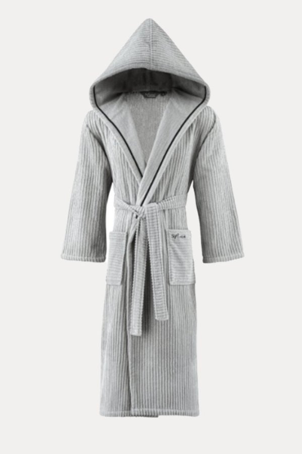 Unisex-Bademantel STRIPE mit Kapuze