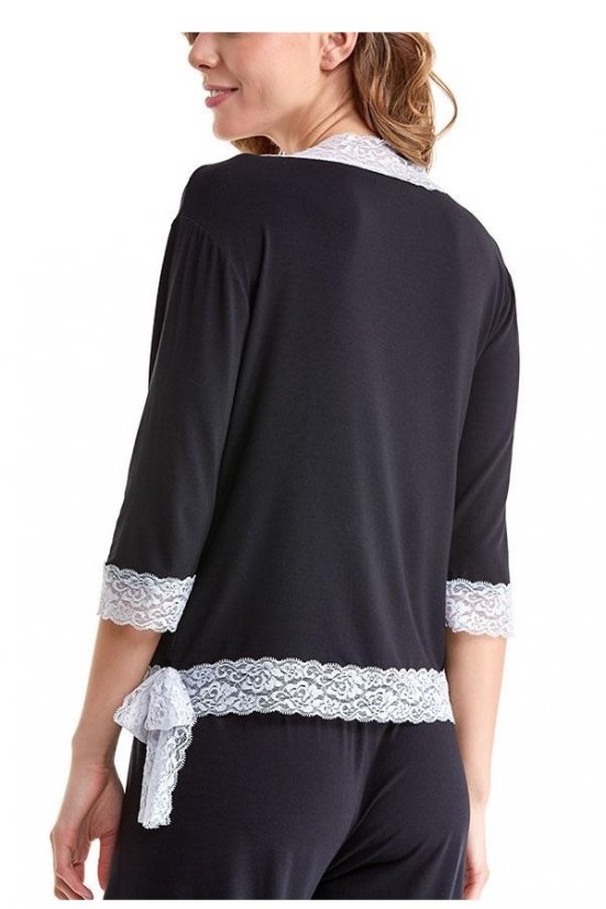 Damenpyjama aus Bambus ROZALIE - Größe: M, Farbe: Schwarz / Black