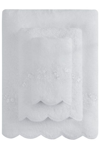 Kleines Handtuch SILVIA 30x50 cm - Farbe: Weiß / White