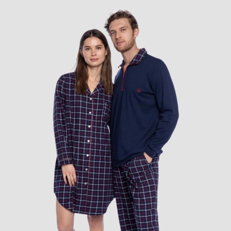 Luxuriöse Pyjamas für Paare aus biologischer Premium-Baumwolle. - Farbe - Bordeaux