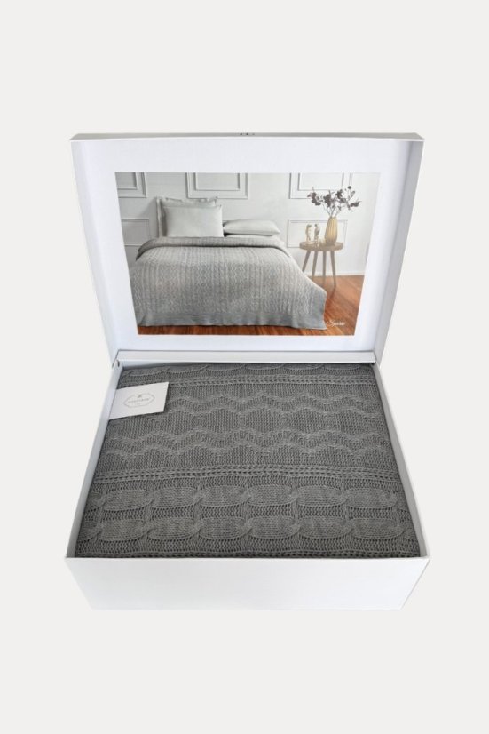 Cuvertură de pat din lână SPARSE în set cadou