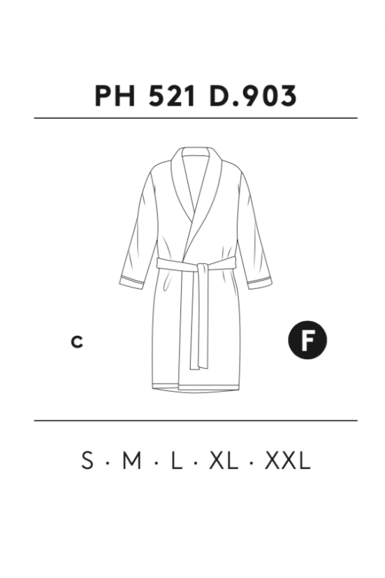 Męski flanelowy szlafrok PABLO - Rozmiar: XL, Kolor: Ciemnoniebieski