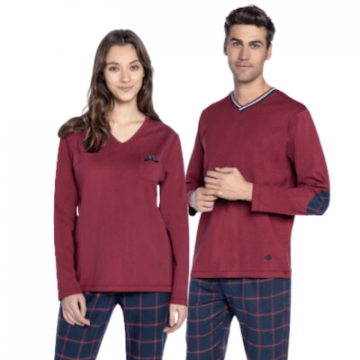 Luxuriöse Pyjamas für Paare aus biologischer Premium-Baumwolle. - Farbe - Dunkelblau / Navy