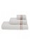 Prosop CHAINE 50 x100 cm - Culoare: Alb – Broderie bej