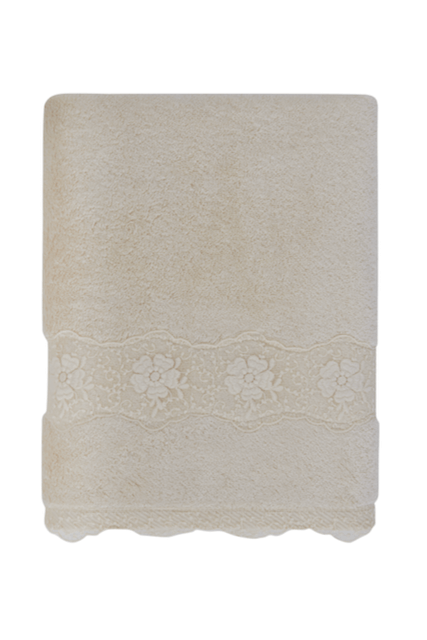 Damski szlafrok STELLA + ręczniki + pudełko - Rozmiar: XL, Kolor: Kremowy